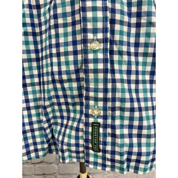 Orvis Nonstop Twill Active Fit Shirt Mens SZ Large Nylon Blue,White - Picture 6 of 9